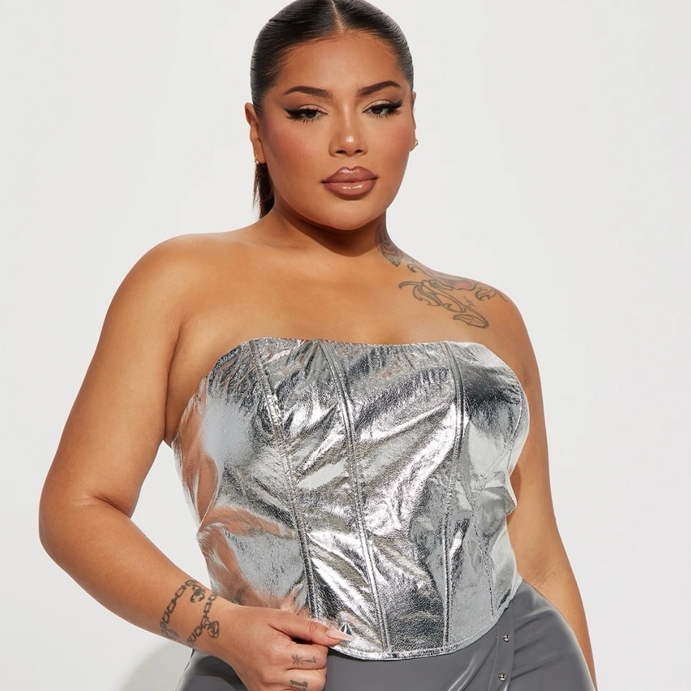Metallic Corset Top- 1X